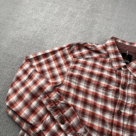 PrAna Shirt Adult Medium Check Button Up Long Sleeve Outdoor Casual Men's - Picture 2 of 14